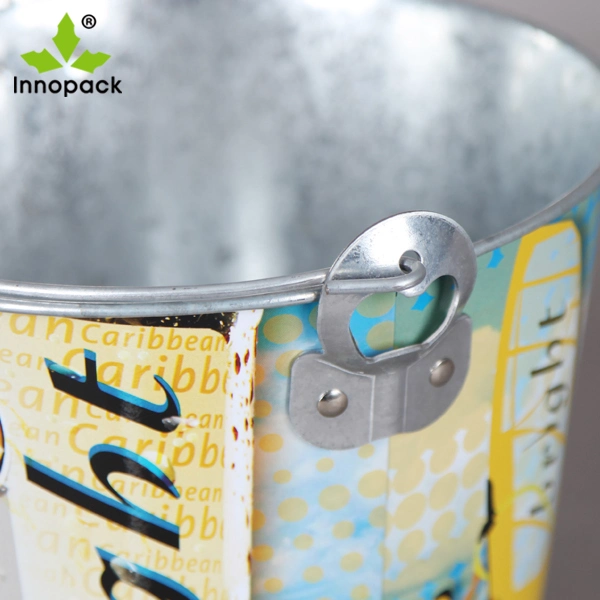 La impresión de metal galvanizado cerveza cubo de hielo