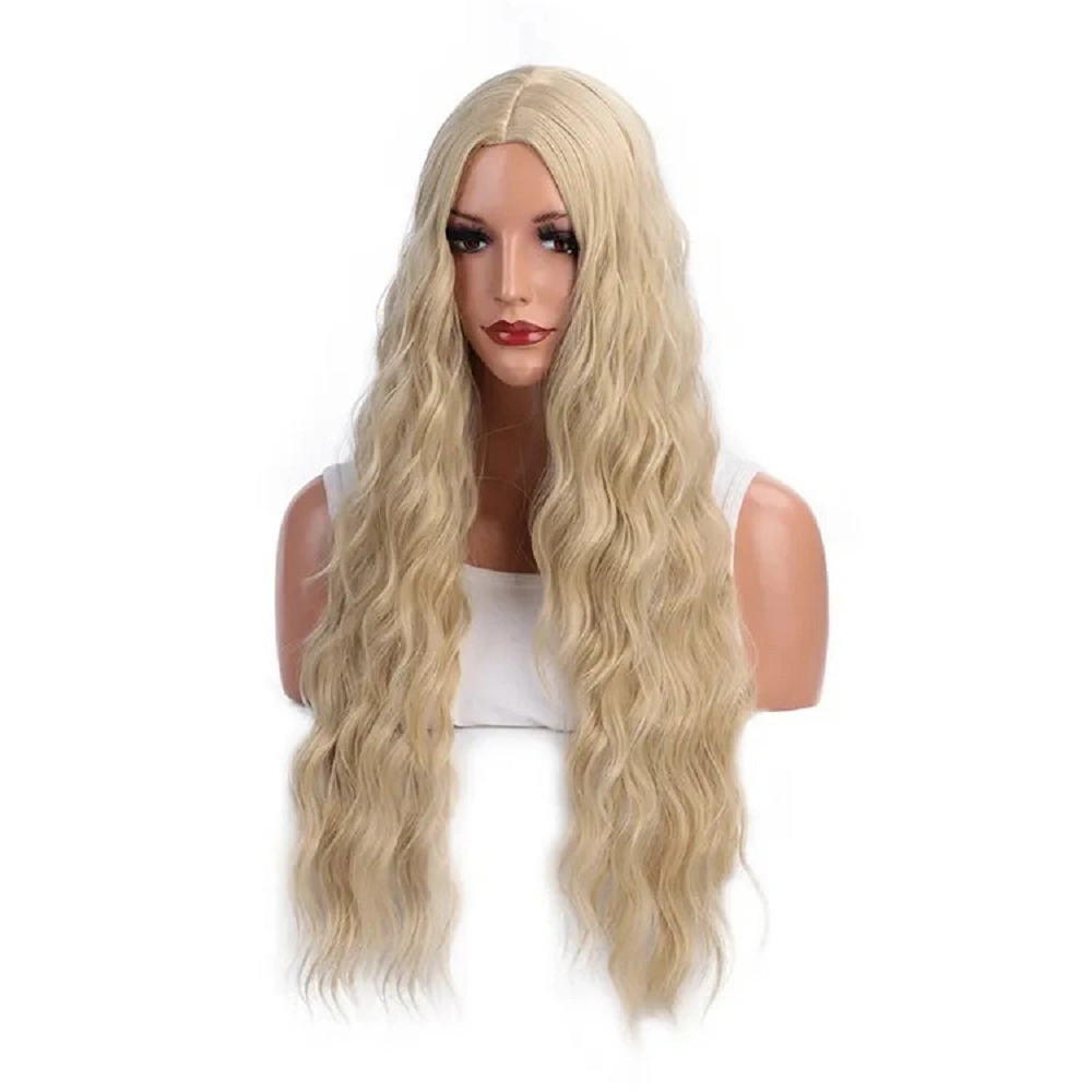 High quality/High cost performance Wholesale/Supplier Long Curly Wavy Blonde Synthetic Hair Wigs Heat Resistant for Women