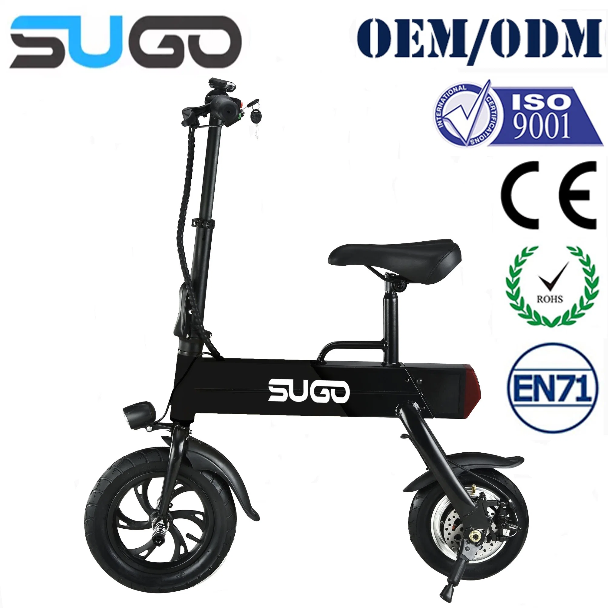 Chinese Factory 12 Inch Tire Folding 30km/H 350W Electric Bike