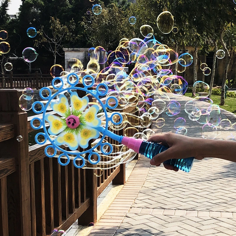 Summer Windmill Bubble Blower Pinwheel Bubble Wand Spinner Maker Soap Bubble Wands Toys