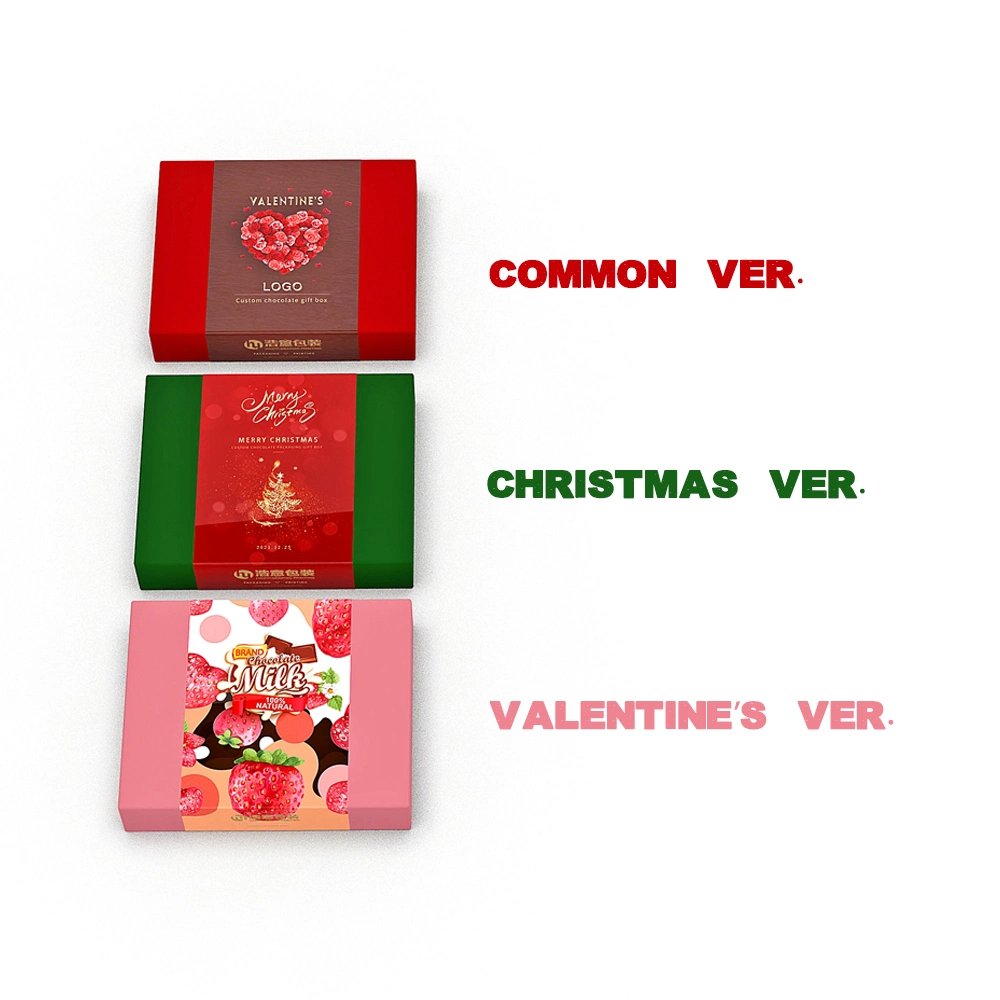 Custom Chocolate Food Packaging Box for Valentine's Christmas Gift Box with Separation Cardboard Art Paper Chocolate Box