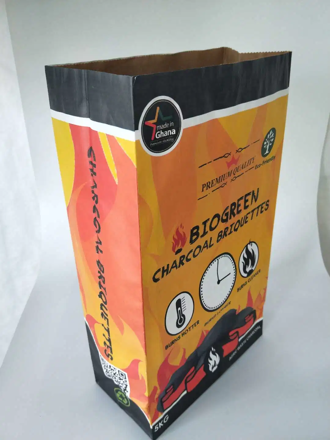 2kg 3kg 5kg 10kg Kraft Paper Bag Wood Charcoal Briquettes BBQ Paper Bag