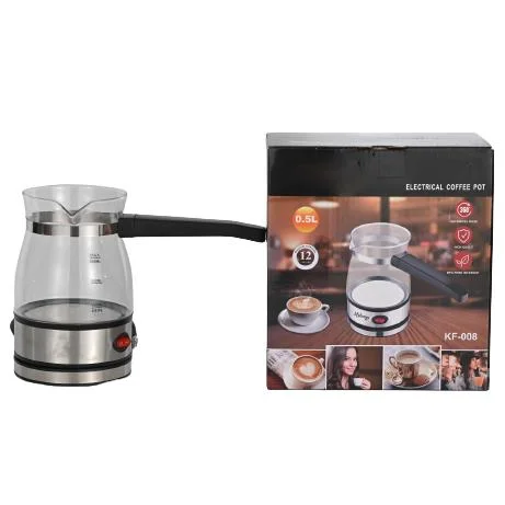 Kf-008 Stainless Steel Coffee Maker Portable Glass 0.5L Electric Kettle