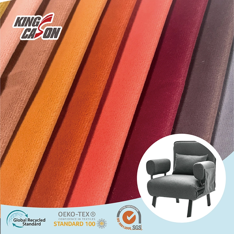 Kingcason Polyester Plain ODM OEM Cozy Softshell Holland Velvet Fabric for Sofa Curtain Chair Cover Cushion