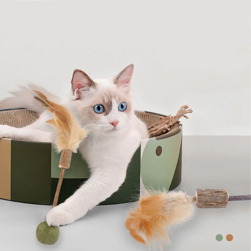 Haustierprodukte Haustierzubehör Haustierbedarf Kitten Spielen Verfolgungsjagd Übung Interaktives Katzenspielzeug Feather Toy