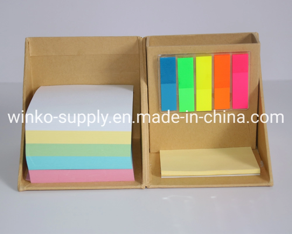 Promotional Eco Cube Sticky Memo Pad with Pen Holder