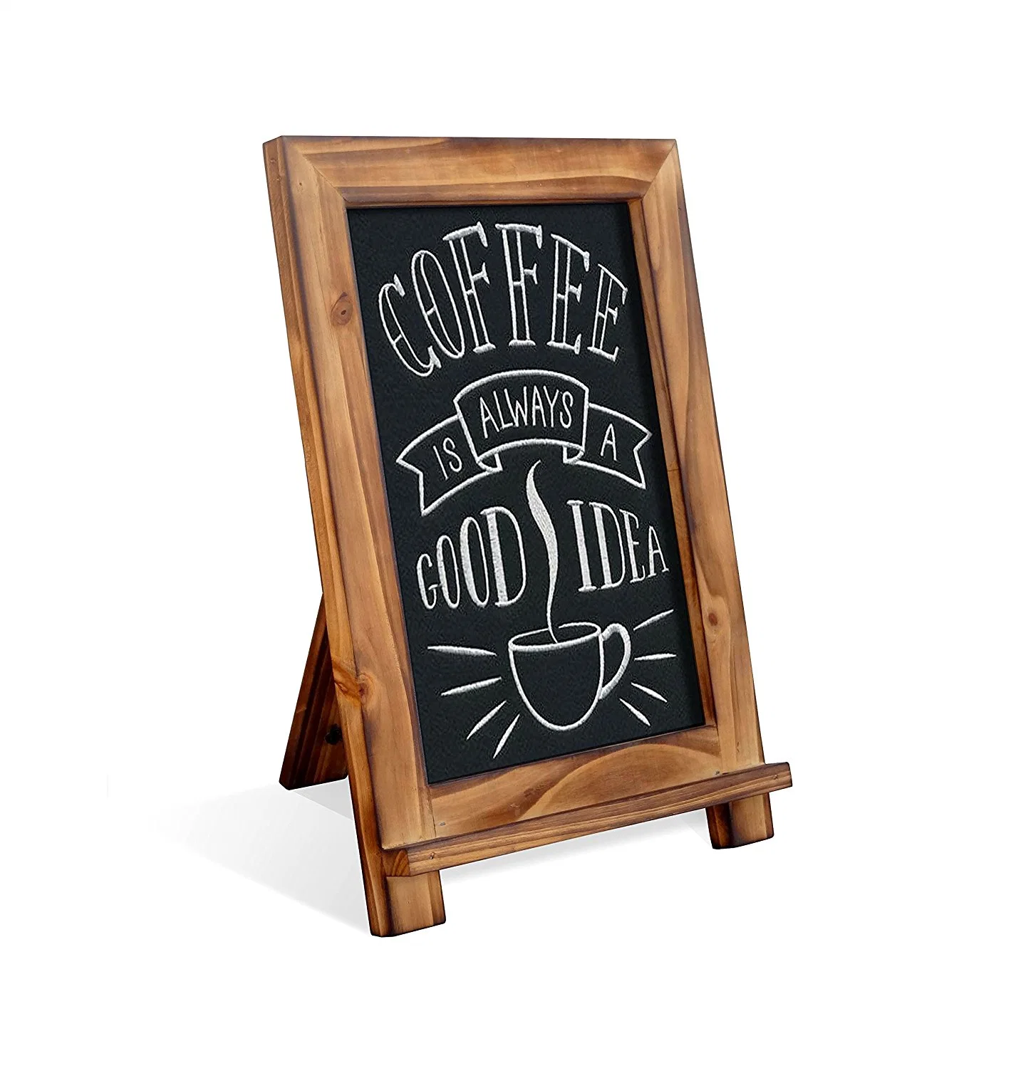 Tabletop Menu Chalkboard Free Standing Restaurant Blackboard Wooden Memo Board