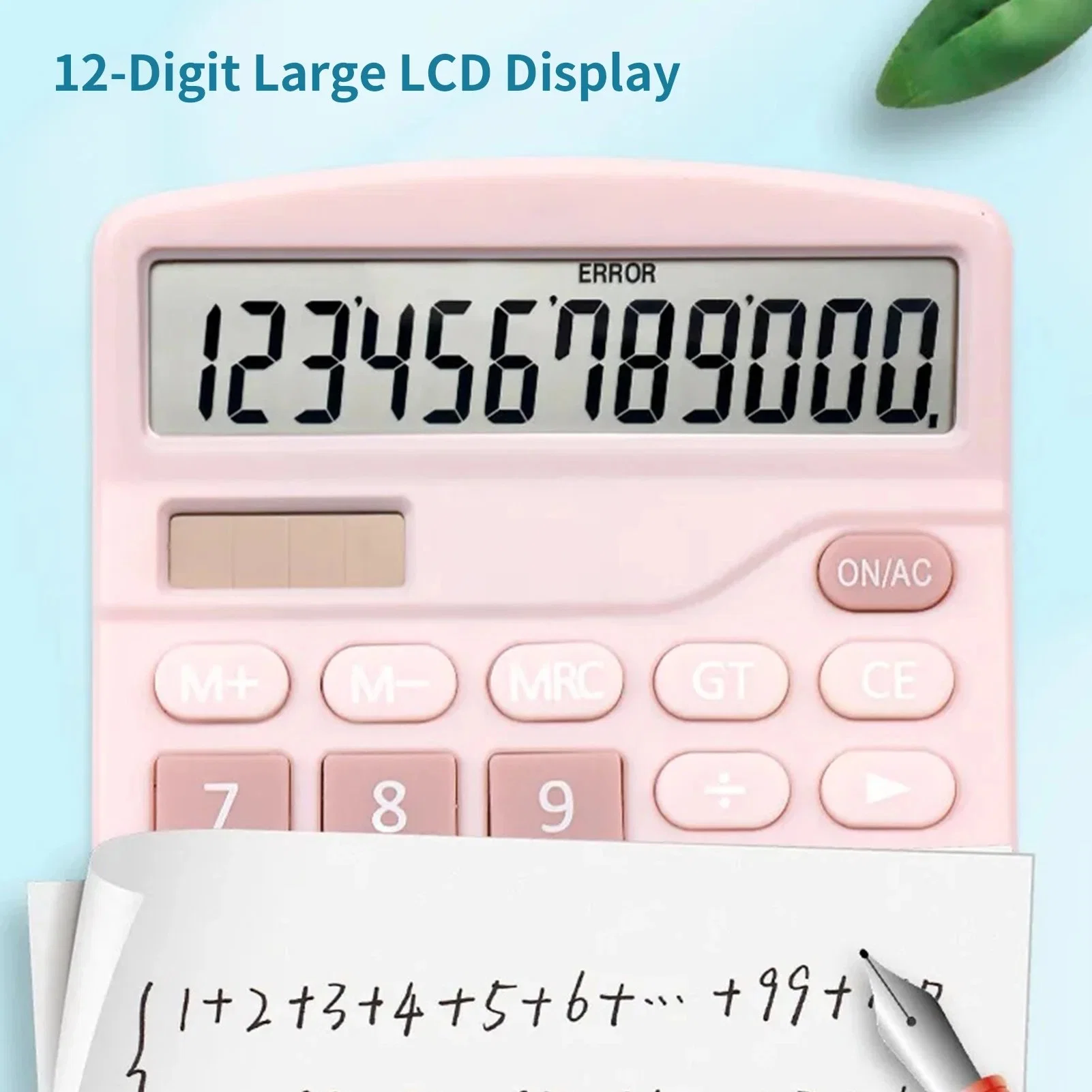 Custom Logo Desktop Calculator Standard Function Calculator with 12-Digit Large LCD Display Solar Battery Dual Power for Home Basic Office