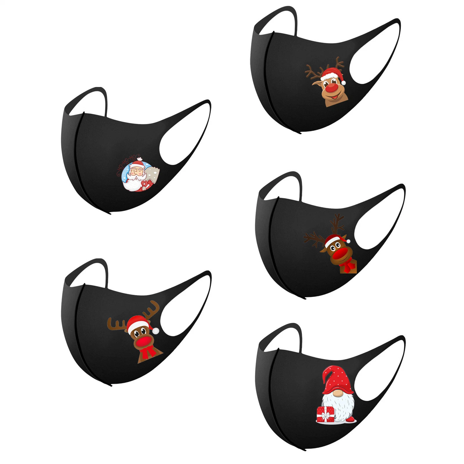 Декоративные логотип OEM на заказ хлопок взрослых дети черный ткань выступает за животных во рту подсети творческих многоразовые рождественских вечеринок маску для лица