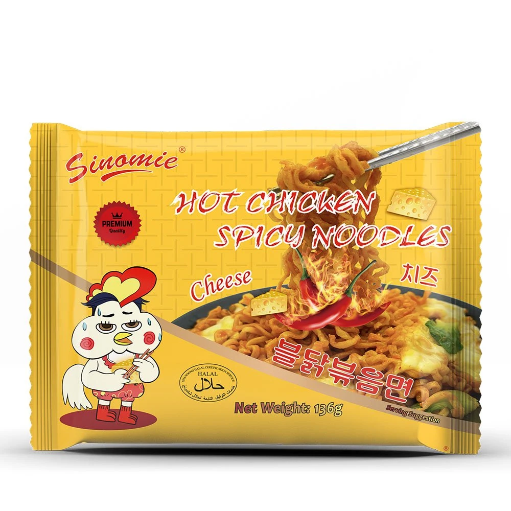 Manufacturing Korean Style Cream Flavor Hot 2X Spicy Fire Chicken Buldak Instant Fried Noodles