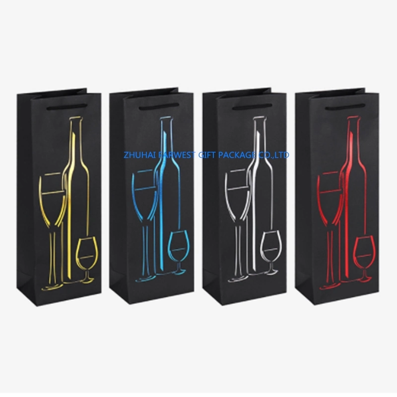 Eco-Friendly Paper Bag Red Wine Drink Beer Liquor Gift Bags