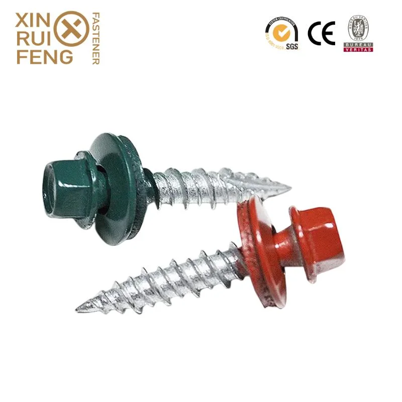 China High-Quality Metal Self-Tapping Thread Screw Manufacturer Custom M1/M6 Drilling Hex Head Self-Tapping Self-Drilling Roofing Screw with Washer