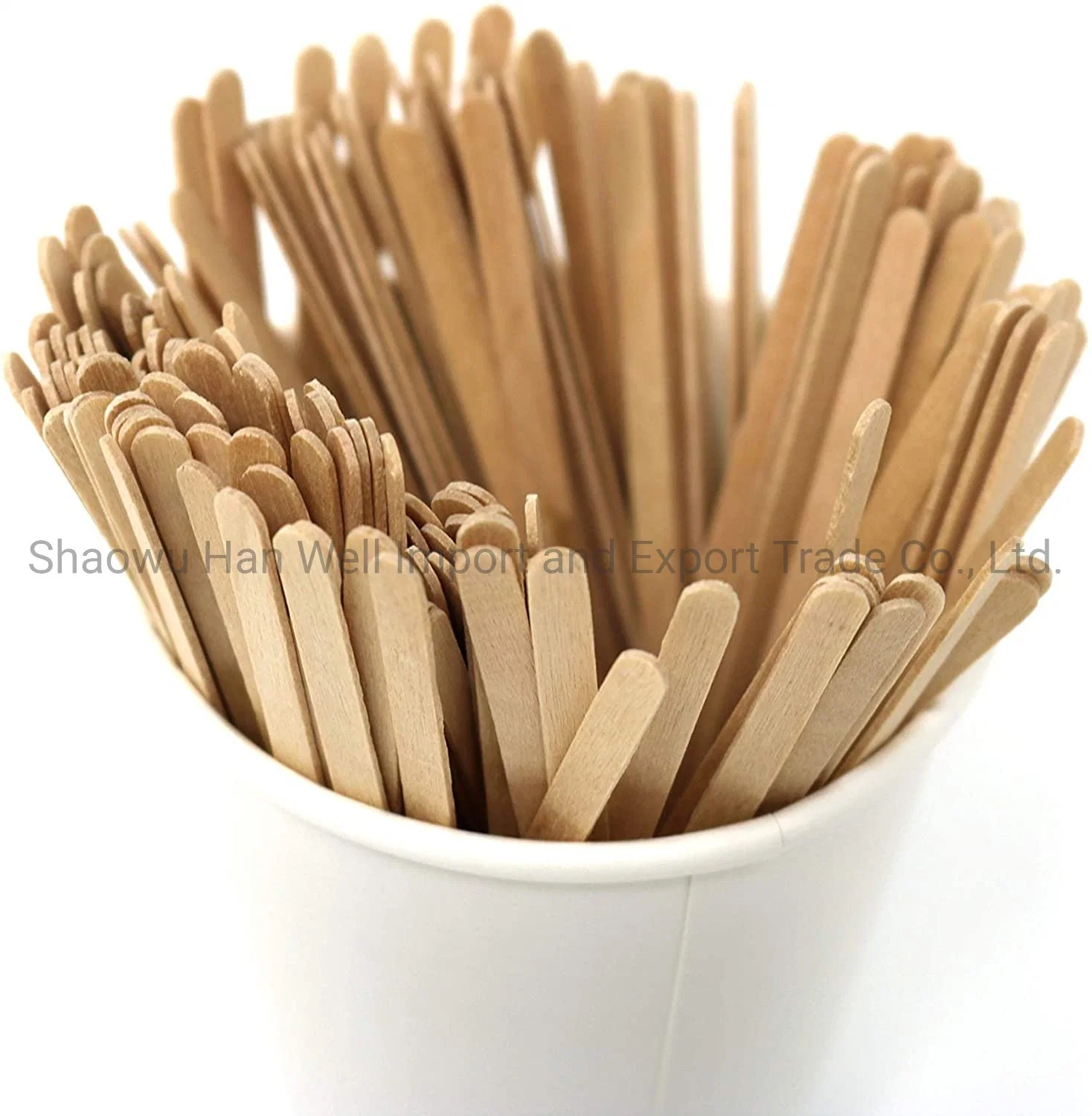 Biodegradable Disposable Wooden Beverage Mixer Stirrers with Round Ends