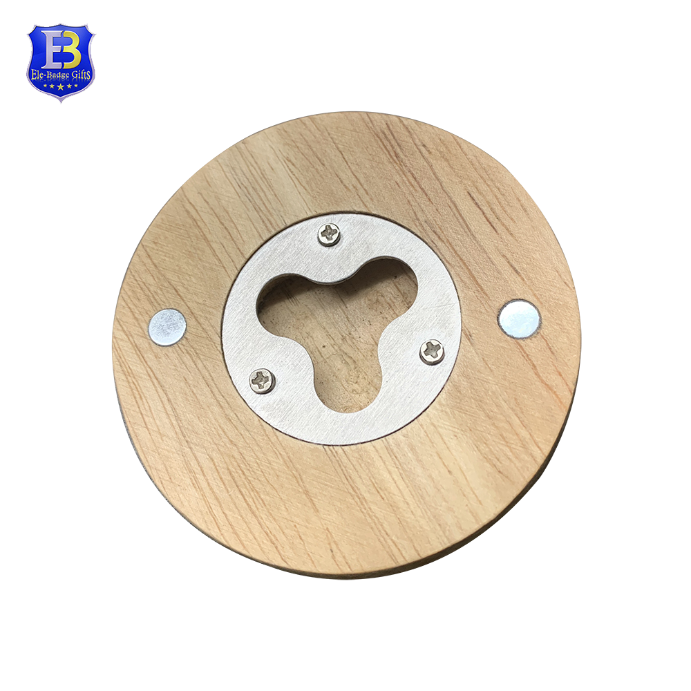 Customized Wooden Bottle Opener Magnet