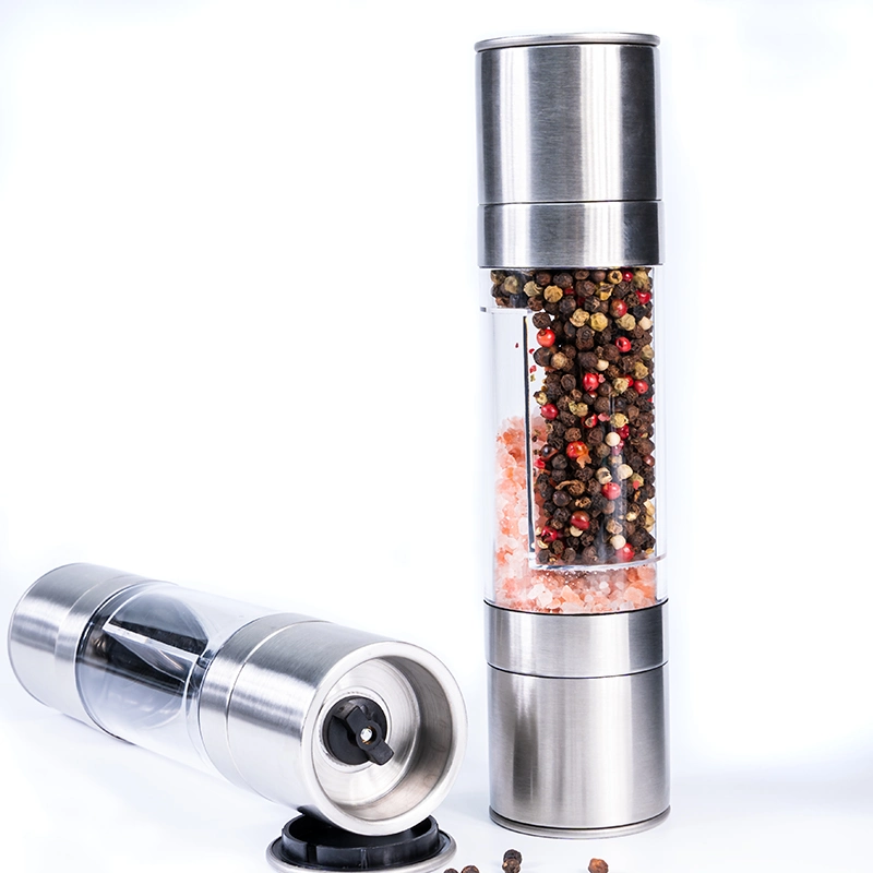 Multifunctional Kitchen Spice Mill Bottle 2in1 Stainless Steel Salt and Pepper Mill