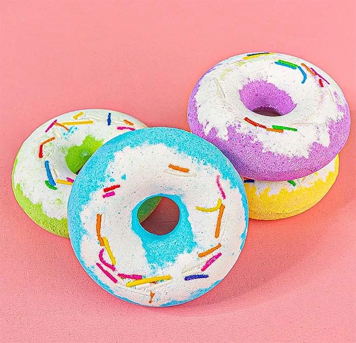 Private Label Packed Organic Colorful Doughnut Shape Bath Bombs Kids Bubble Vegan Bath Fizzer Donut Bath Bomb Wholesale/Supplier Bath Bombs Fizz Organic Bath Bombs