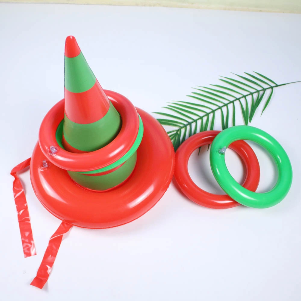 Cono de Helado duradera Toss Game Hat juguete Cono de tráfico de arrojar el anillo de árbol de fiesta de Navidad de juguetes inflables de PVC