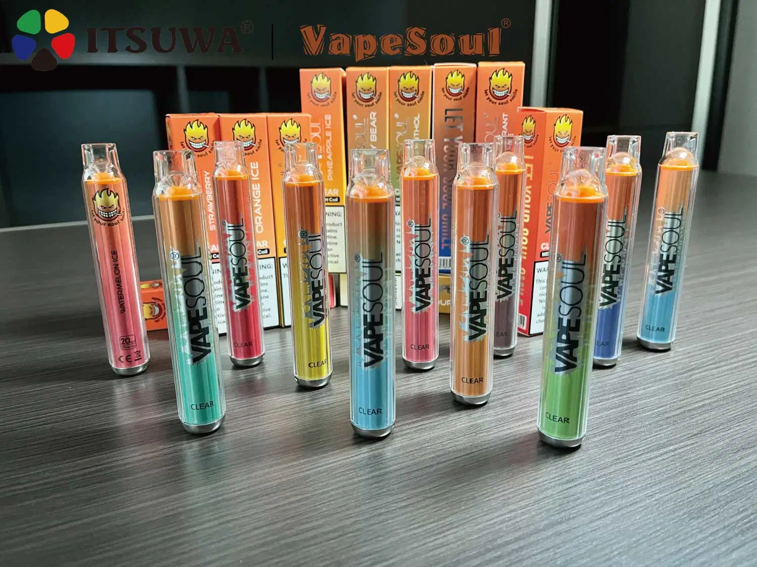 قلم Vapesoul Clear Crystal Puff E-Cigarette لتبخير الجملة Vape القابل للاستخدام مرة واحدة