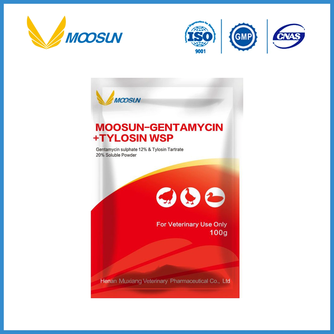 الاستخدام البيطري: Gentamycin 12% وTylosin 20% Soluble Powder