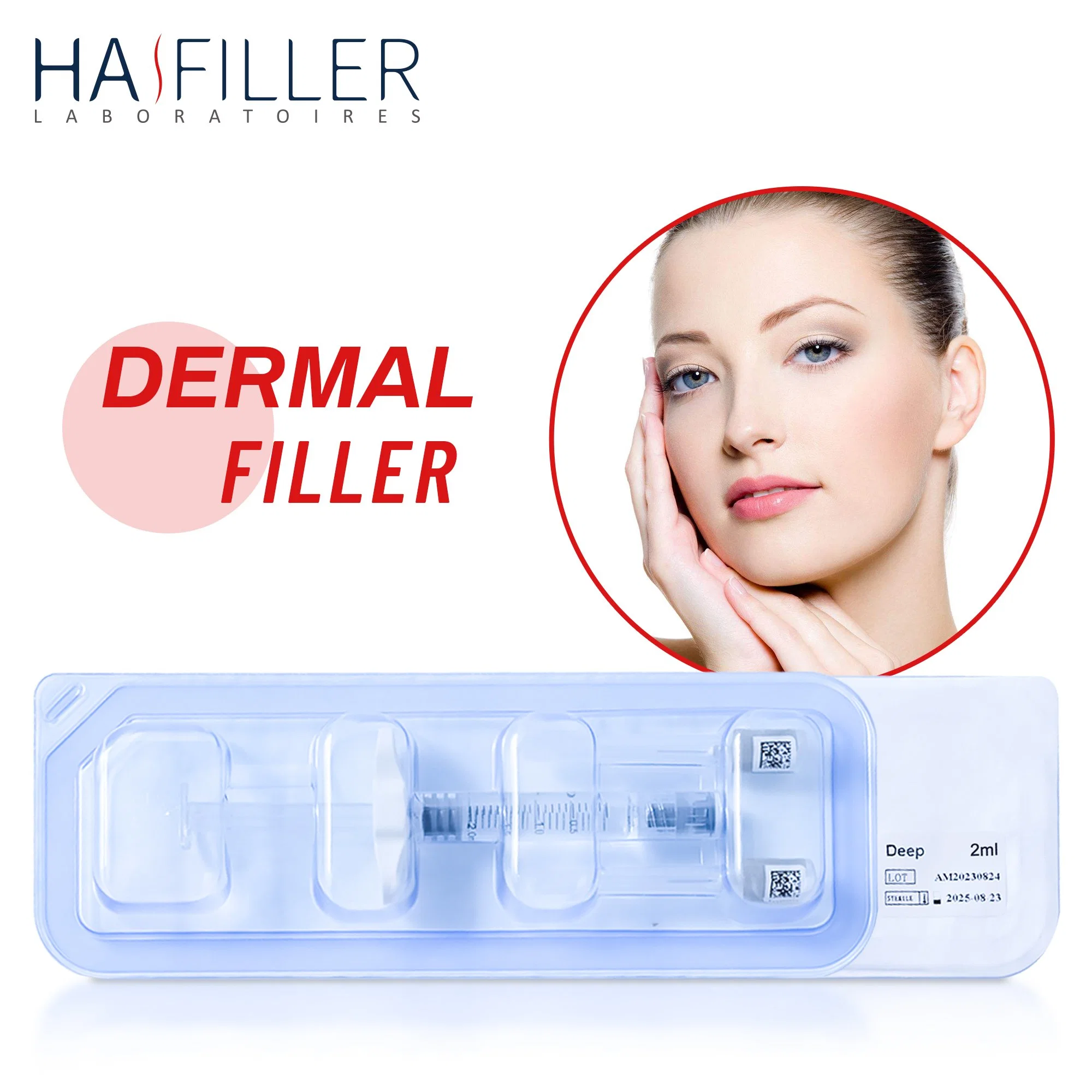 CE Cosmetic Injectable Dermal Filler 2ml Tiefe Füllung Wrinkle Lip Injizierbare Hyaluronsäure-Dermal-Injektion