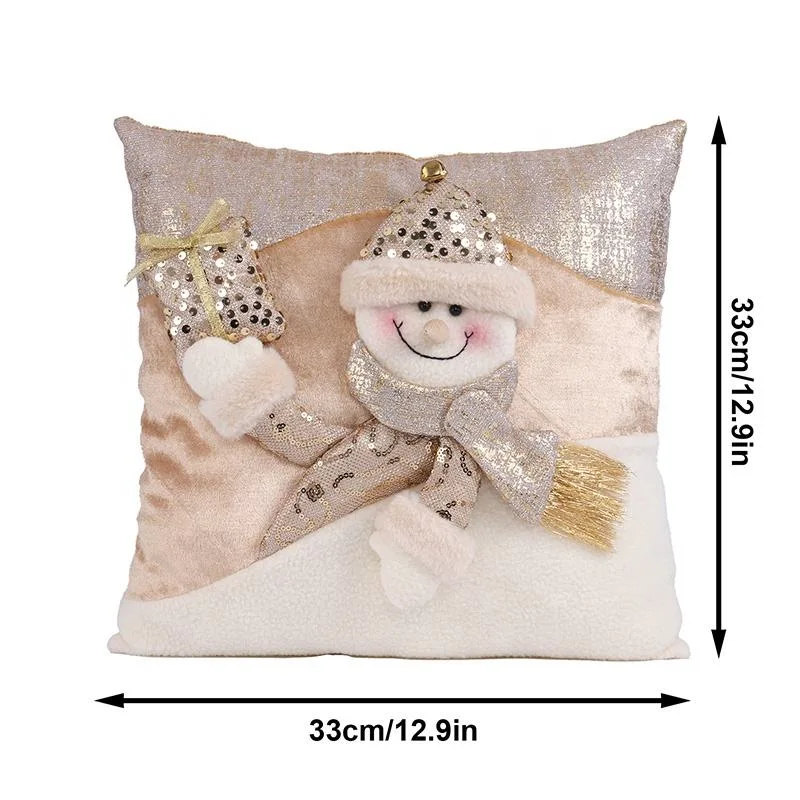 2023 Santa Snowman Christmas Cushion Custom Pillowcase Christmas Sofa Pillow