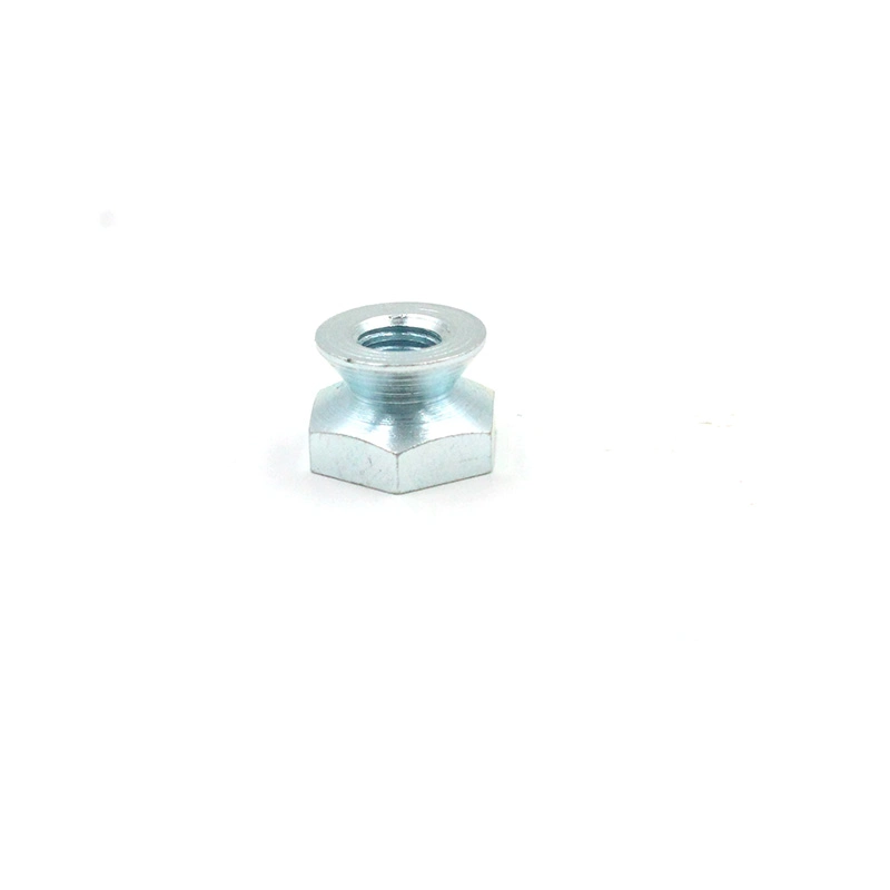 Hardware Manufacture Hex Drive Insert Nut Hex Structure Nylon Lock Nuts Carbon Steel Blue Zinc Plated Galvanized Hex Head Nut