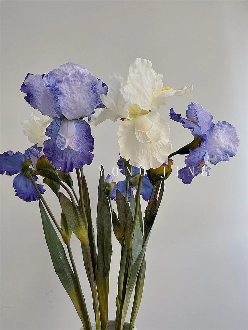 Ja230055 Dekorative Fleur-De-Lis Hochwertige Kunstblumen Iris Seidenblume Vintage Farbe für Hochzeit Home Garten Dekoration Geschenk