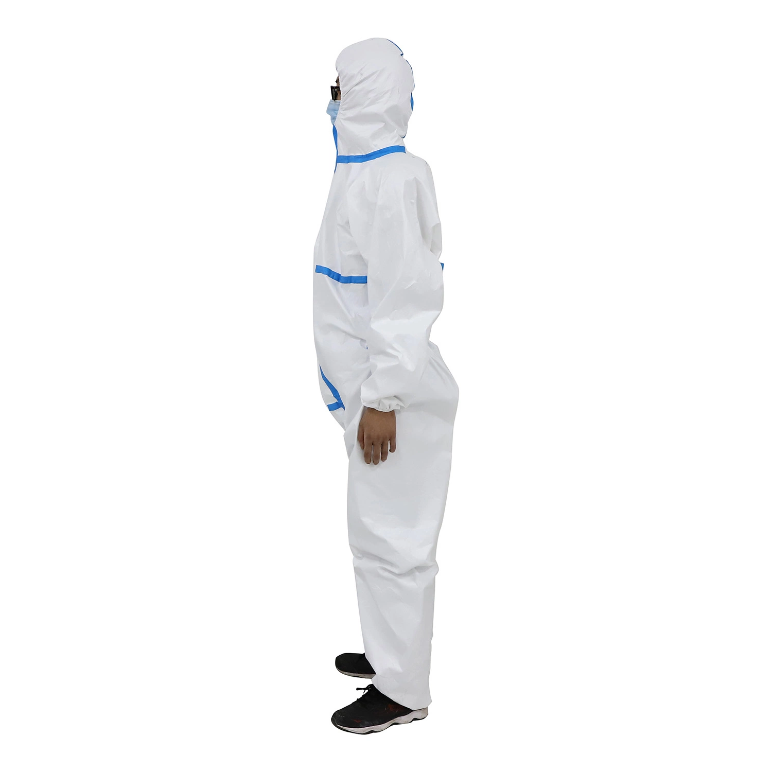 Waterproof Coverall Protective Disposable Isolation Overall Gowns Protective Clothing for Visitor