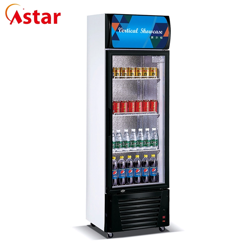 Upright Supermarket Beverage Juice Display Showcase Refrigerator