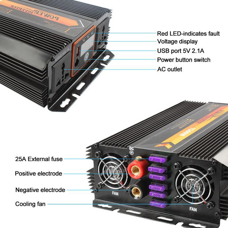 El inversor Solar de 300W 12V a 220V de onda sinusoidal de inversor nacionales