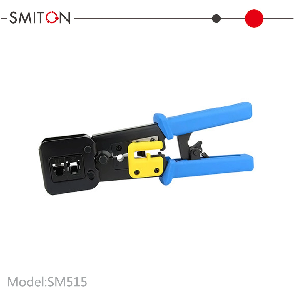 Outil de sertissage de câble réseau multifonction RJ45 à connecteur traversant