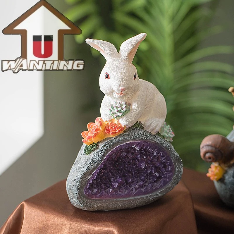 Factory Price Rabbit Solar Light Model Resin Figurines Home Decoration Gift Statue