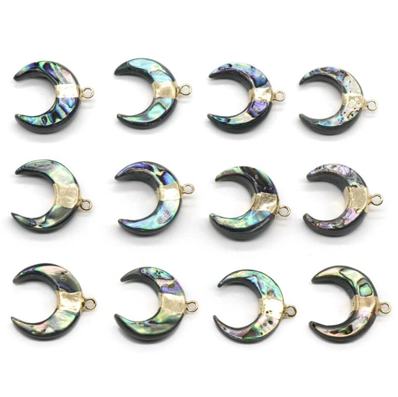 Abalone Shell Gilt Crescent Pendant Shell C-Shaped DIY Necklace Accessories Horn Pendant