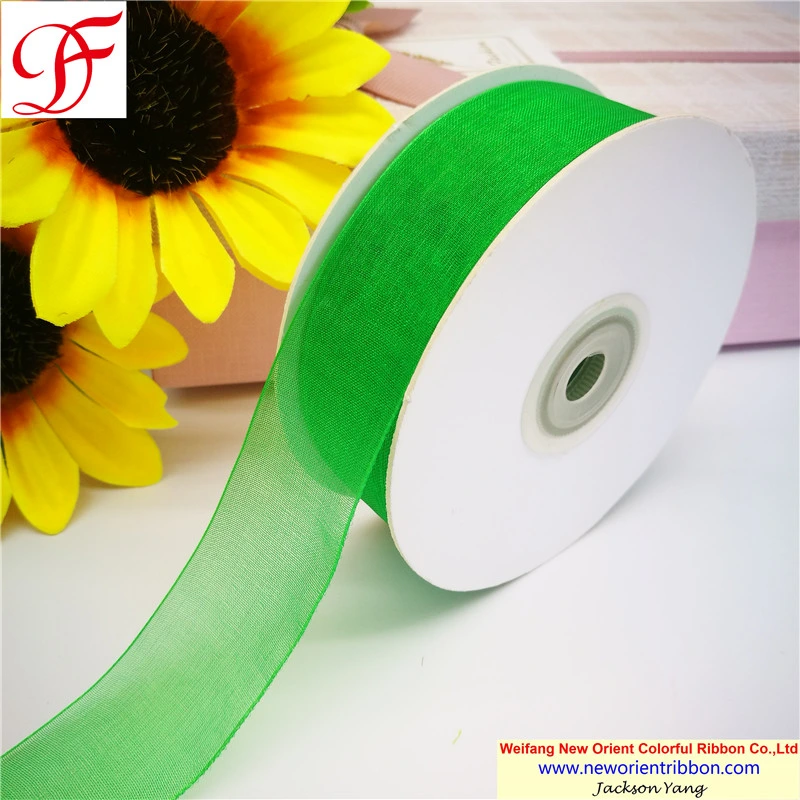 Customized Colors Dyeing Nylon Sheer Organza Ribbon for Wedding/Accessories/Wrapping/Gift/Bows/Packing/Christmas Decoration