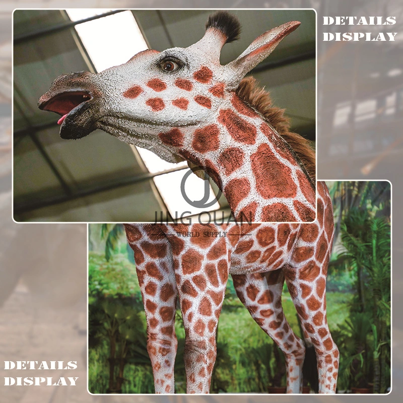 Animatrónica 3D Giraffe tamanho da vida Animais Design de pose realista Animatrónica Mecânica no Parque Exterior simulou Giraffe personalizado