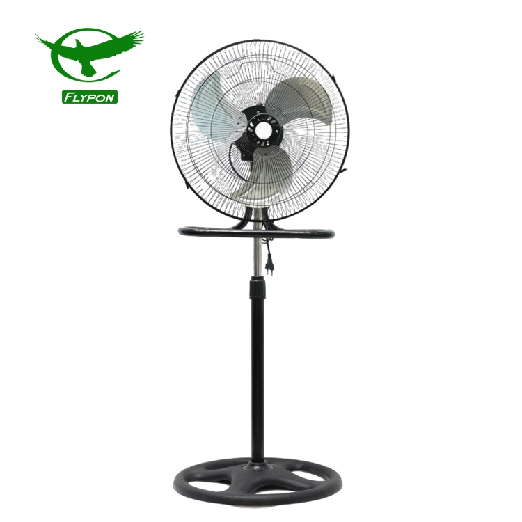 Motor de cobre potente viento 18 pulgadas Ventilador de soporte 3 pulgadas Ventilador industrial 1 con hoja de hierro de base redonda (FS45-3N1)