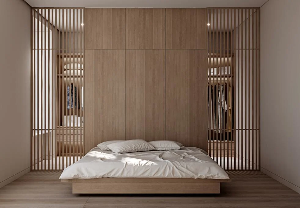 Bedroom Tatami Floor Bed Custom Grille Panel Dado Armario Modern Furniture