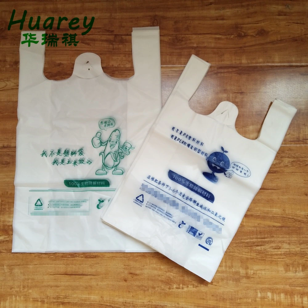 HDPE/LDPE PE Custom Degradable Biodegradable PLA Pbat Compostable Corn Starch Plastic T-Shirt/Shopping/Carrier Vest Bag