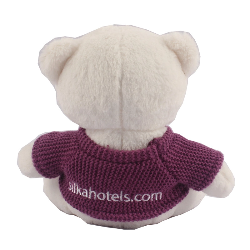 Pullover blanc personnalisé Logo 20cm peluche habillé en peluche doux animal en peluche ours en peluche