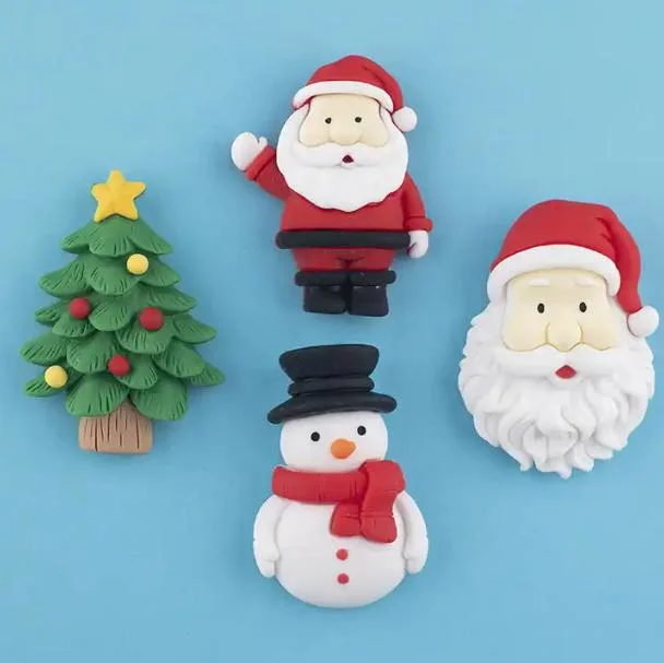 Snowman Santa Gingerbread Man Magnets Accessories Christmas Refrigerator Magnets Decoration