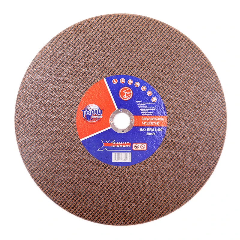 Ultra delgado Disco de corte abrasivos 14" 350*2.5*25.4mm de Rueda de corte de metal con la norma ISO