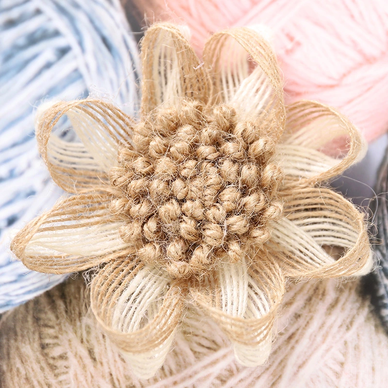 Jute Flowers DIY Craft Handmade Jute Burlap Flower for Party Wedding Decorative