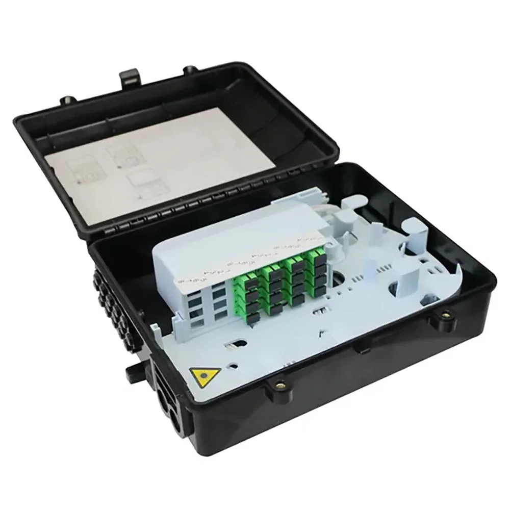 Outdoor Plastic Type 8/16 Splitter 2 in 16 out Port 24 Core Fiber Optic Distribution Access Terminal Box