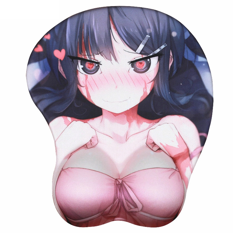 China Custom Printed Anime Boob Ergonomische Gaming Mouse Pad Hersteller Brust mit Handgelenkstütze Arsch Mauspad