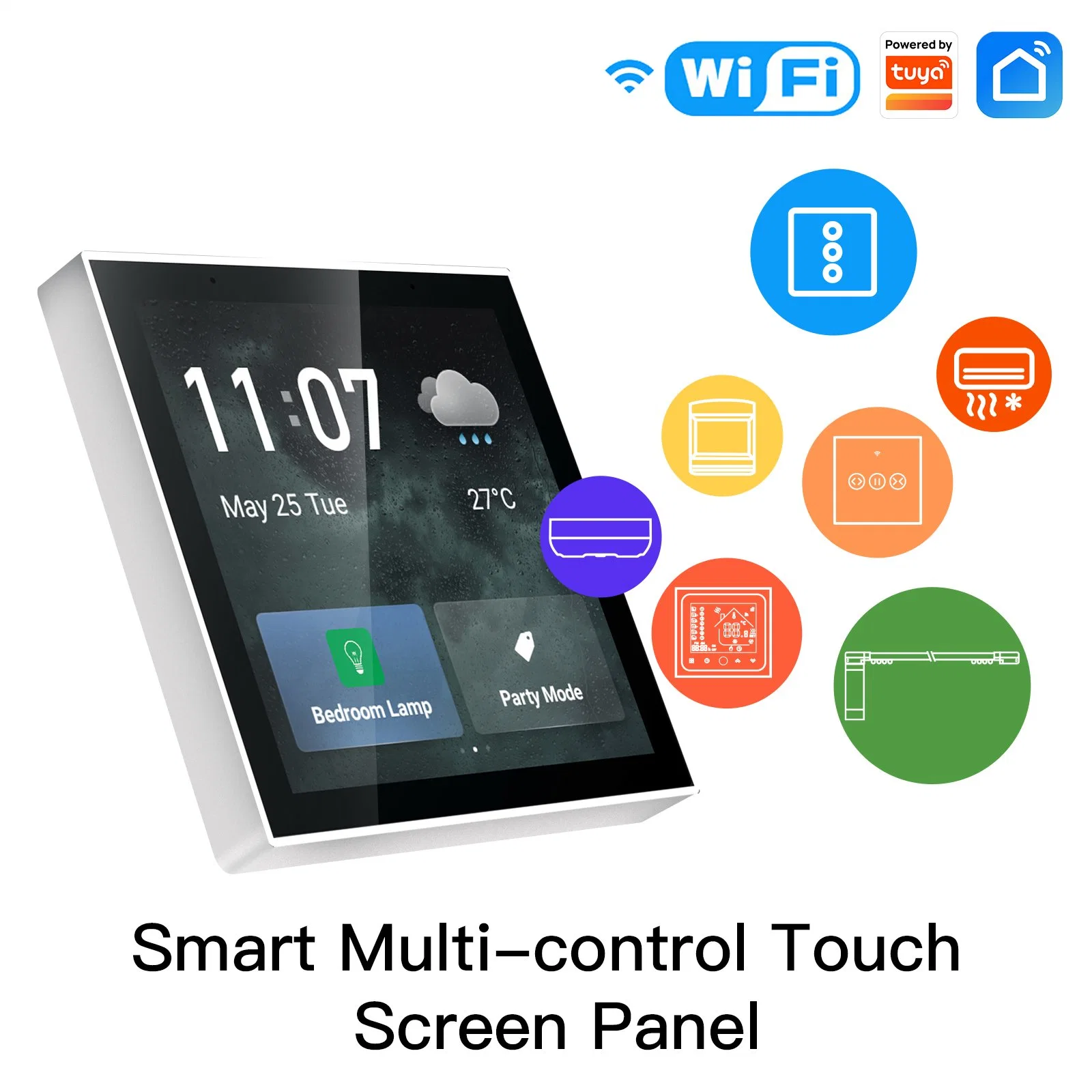 4 Inch Touch Screen for WiFi Zigbee Devices Smart Home Control Tuya Central Control Switch Panel with Zigbee Hub Gateway