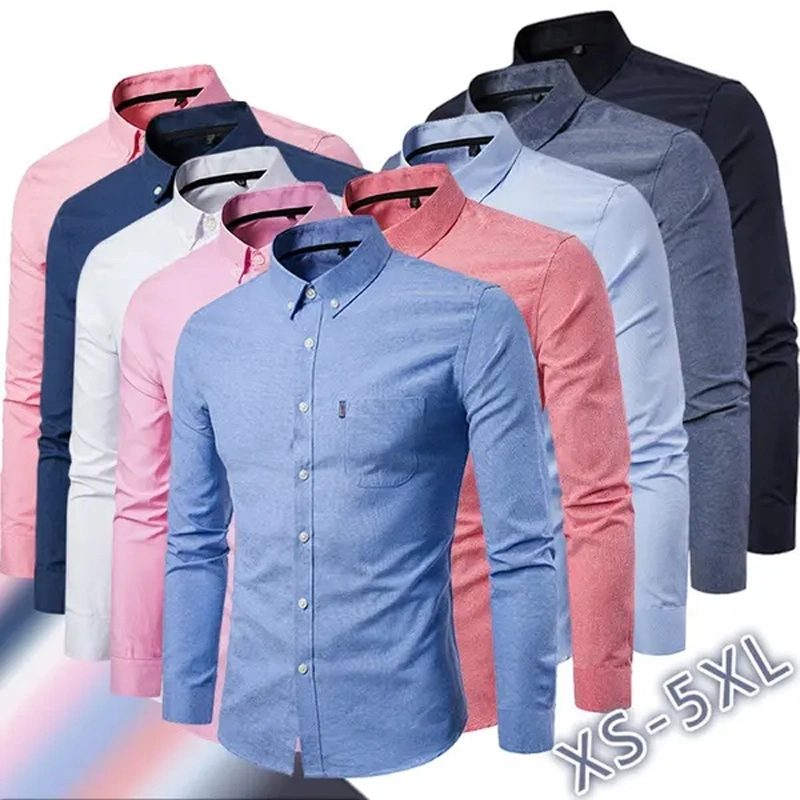 Cheap Wholesale/Supplier Plus Size Men's Slim Cotton Oxford Shirt Casual Fashion Formal Business Shirt for Men