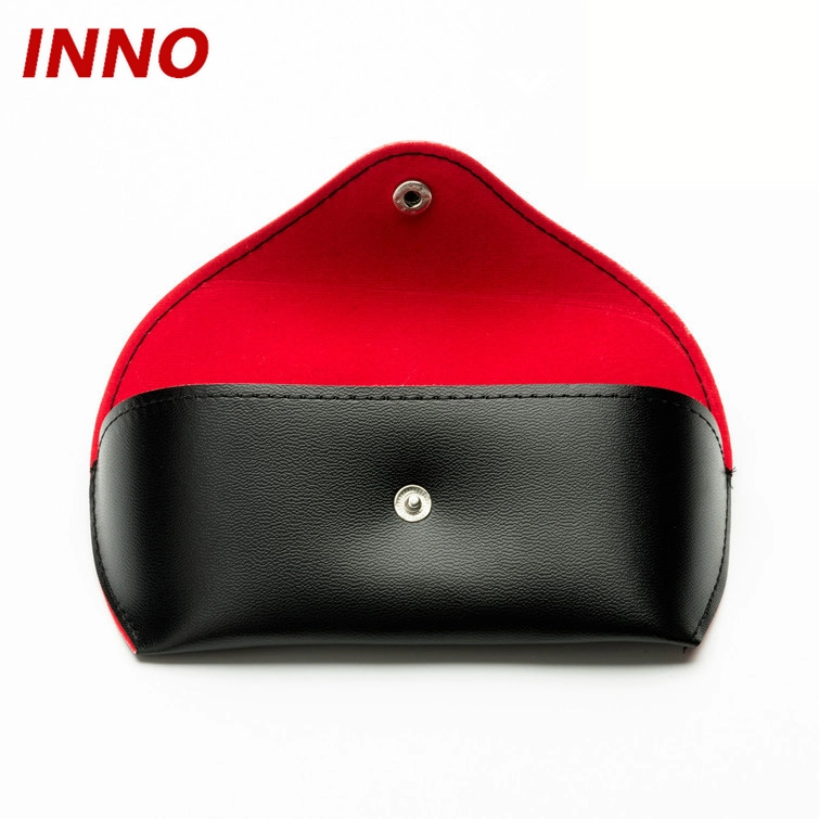 Inno-R006 Manufacturer Wholesale/Supplier Portable PU/PVC Leather Soft Pouch with Full Plastic Bracket for Sunglasses, Logo Customizable