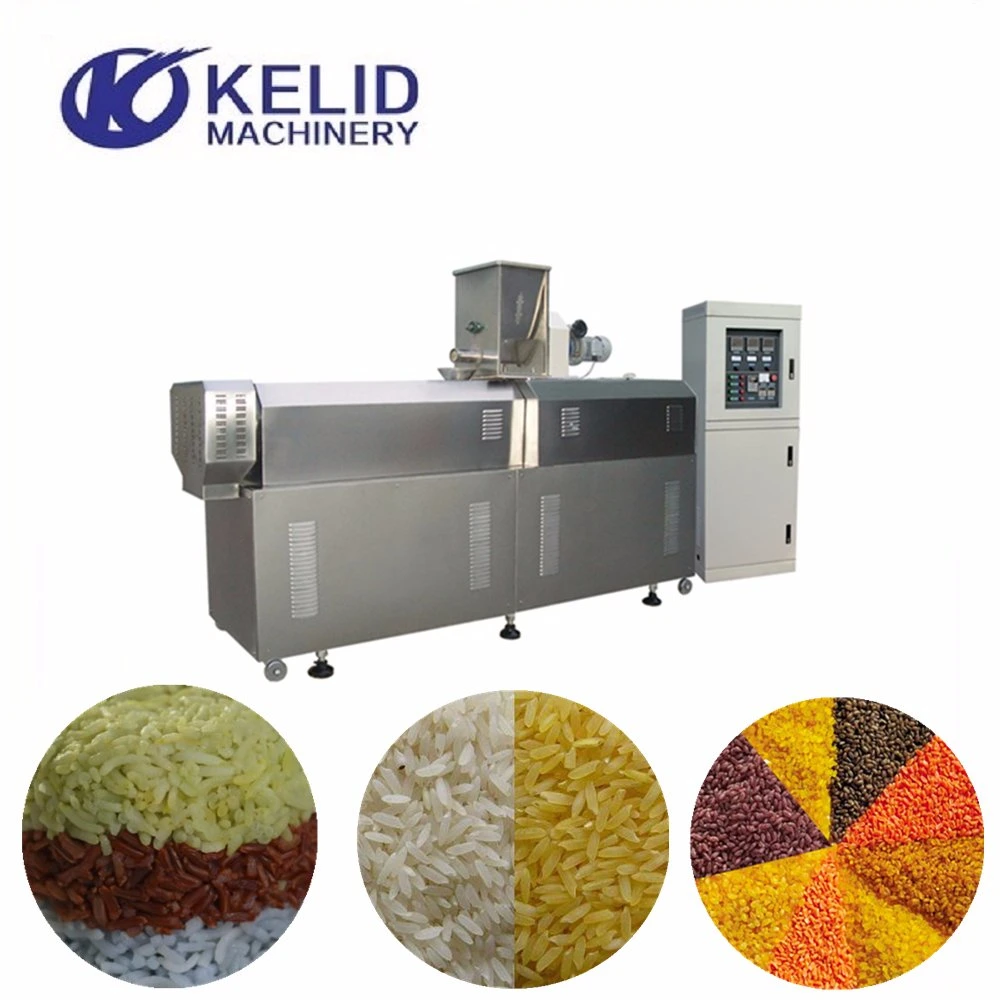 Twin Screw Extruder Artificial Fortified Rice Making Processing Machine