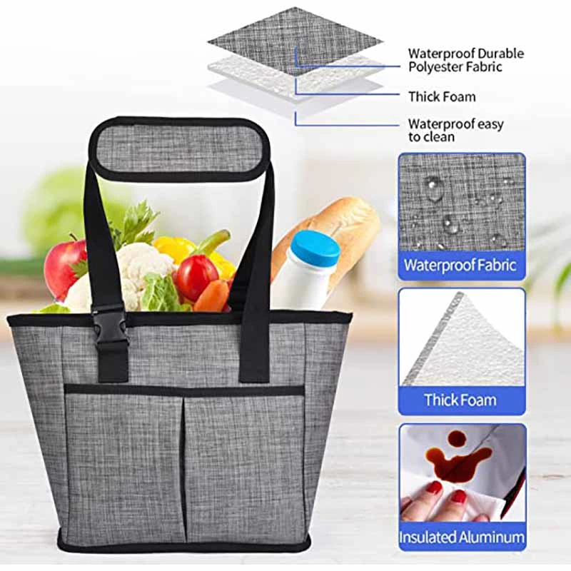 Promotional Reusable Grocery Bag Factory Custom Insulated Cooler Thermal Tote Bag