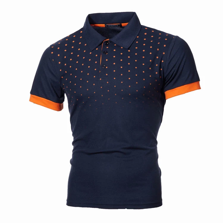 Sommer Neue Herren Solid Color Revers Polo Shirt Printed Fashion Kurzarm-T-Shirt